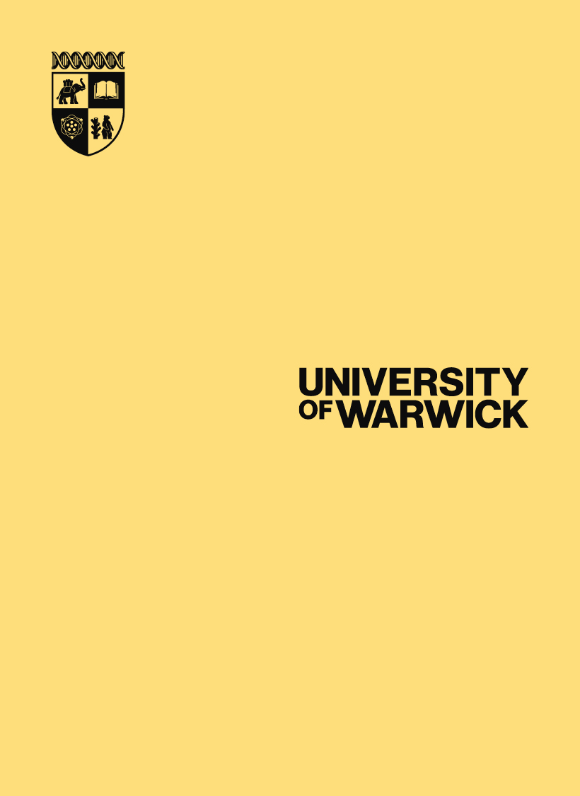 Crest and wordmark positioning example on yellow background
