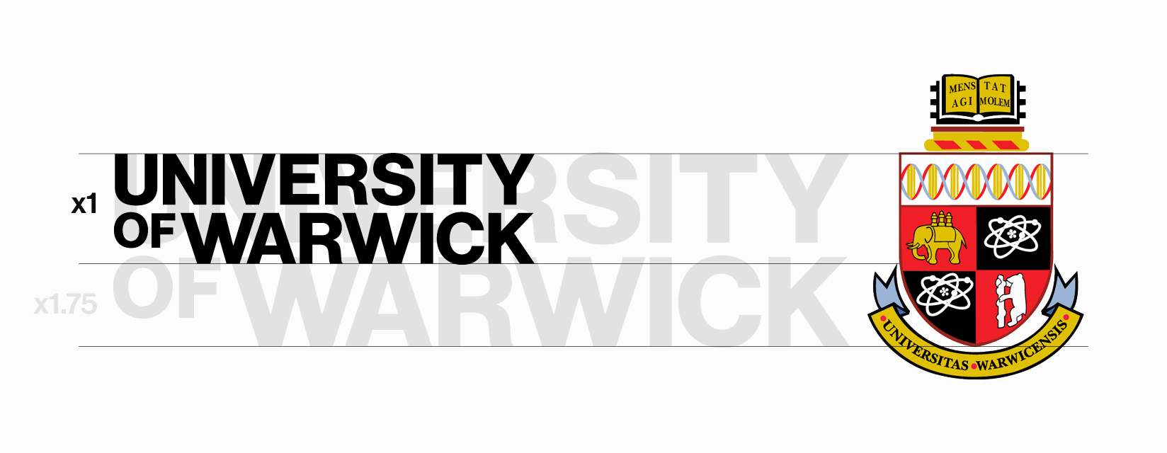 Heritage crest and wordmark sizing