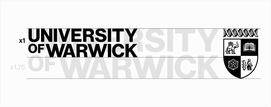 Wordmark and crest split sizing calculation