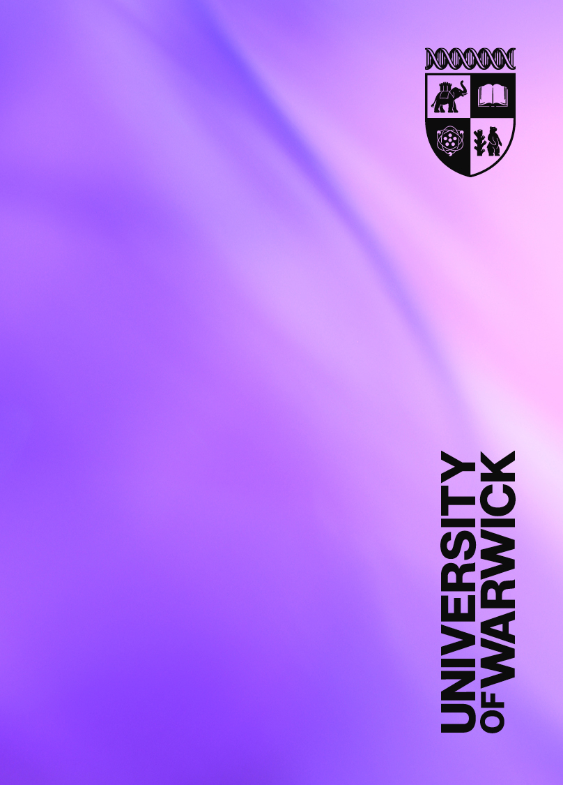 Crest and wordmark usage on large image example - abstract lavender