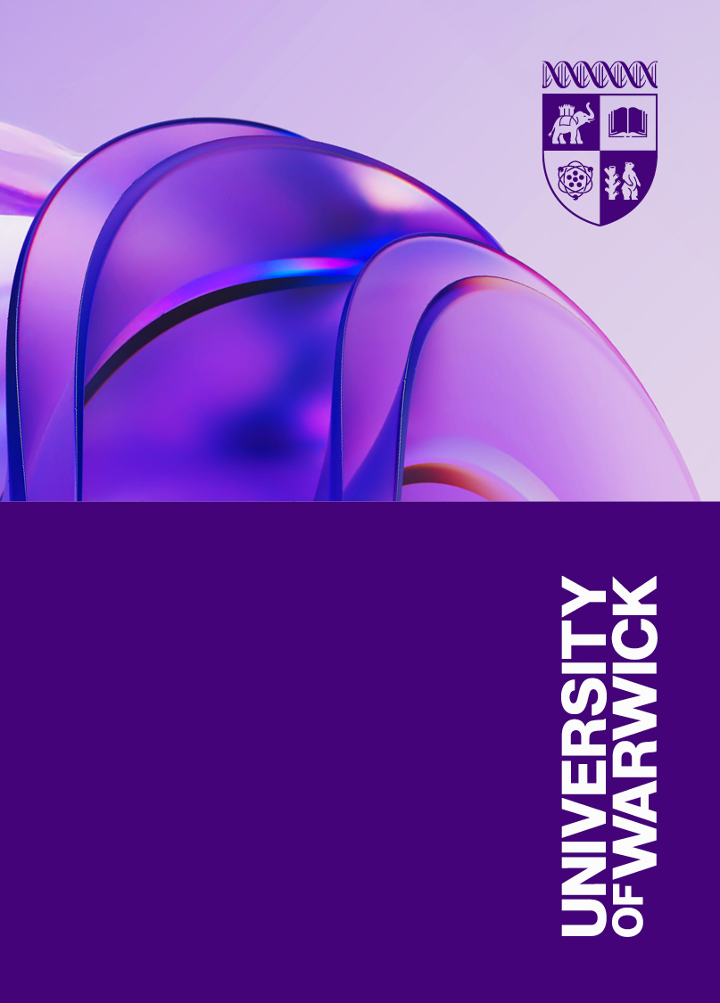 Wordmark and image split usage on purple background
